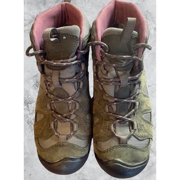 Keen Shoes - Keen Dry Women 8 Hiking Boots Waterproof Olive Green Pink 52002-DSGN Mid Top